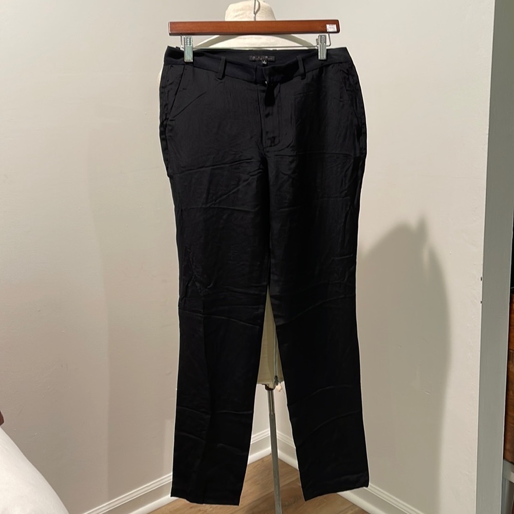 Broadway &Broome black silk trousers, NWOT, size 4.